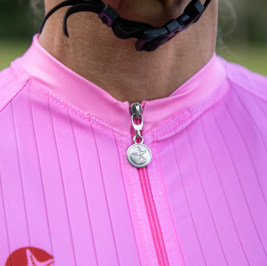 Women pink on fire cycling skinsuit - Image 5