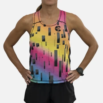 Women colorblast racer back tank top